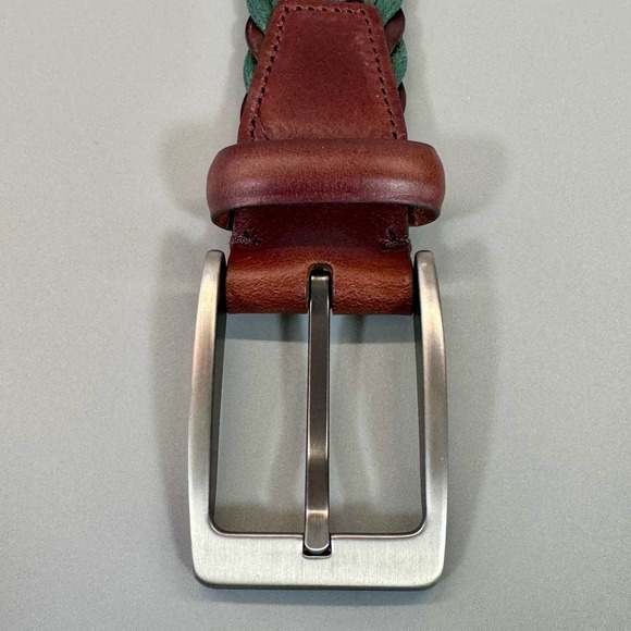 Italian Chevron Braided Leather Belt NWOT - Picture 7 of 8